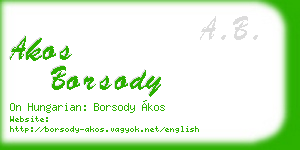 akos borsody business card